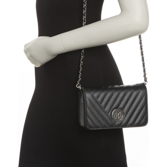 Badgley Mischka Quilted Flap Crossbody Mini Camera Bag w/ Silver Hardware NWOT - Picture 10 of 11